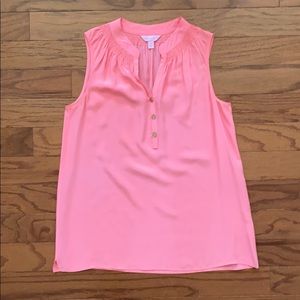 Lilly Pulitzer Bright Coral Sleeveless Top